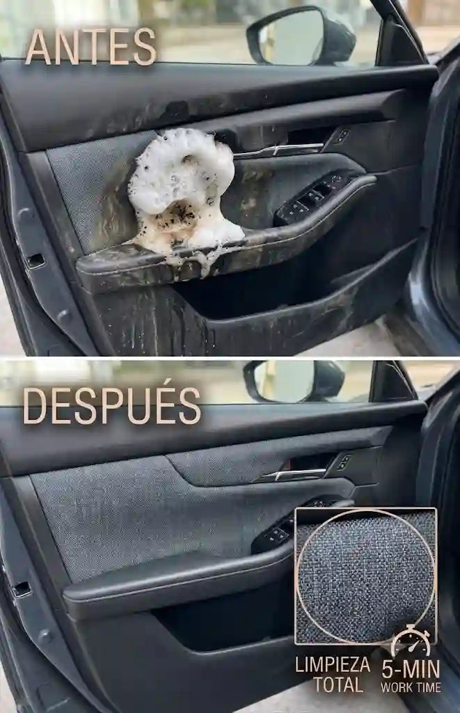 Limpieza de la puerta de un carro